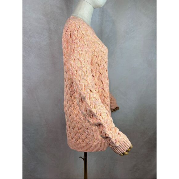 Lands End 100% Cotton Cable Knit Women’s Sweater Size Large - Picture 3 of 7